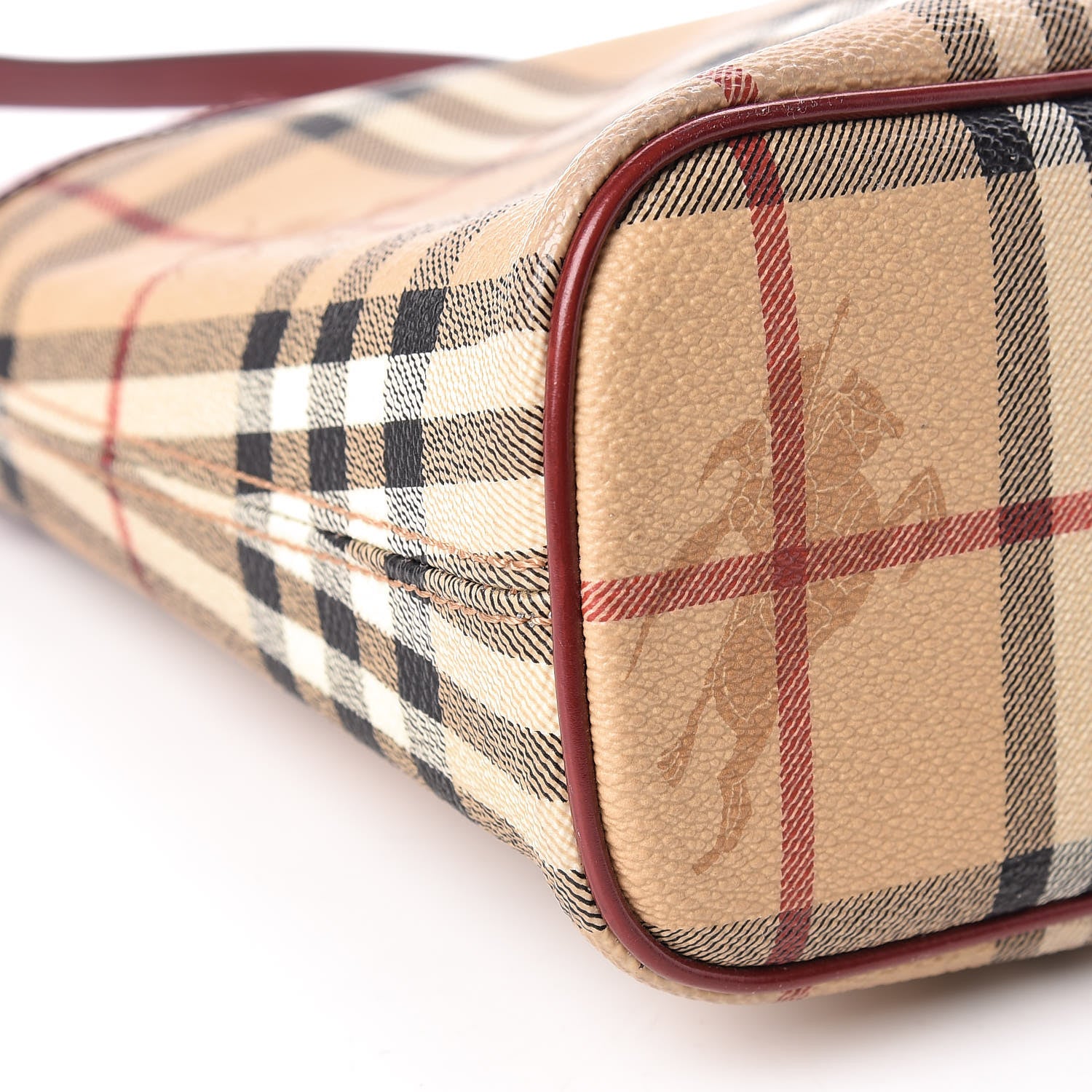 Burberry Haymarket Check Shoulder Bag Red 9 of 11