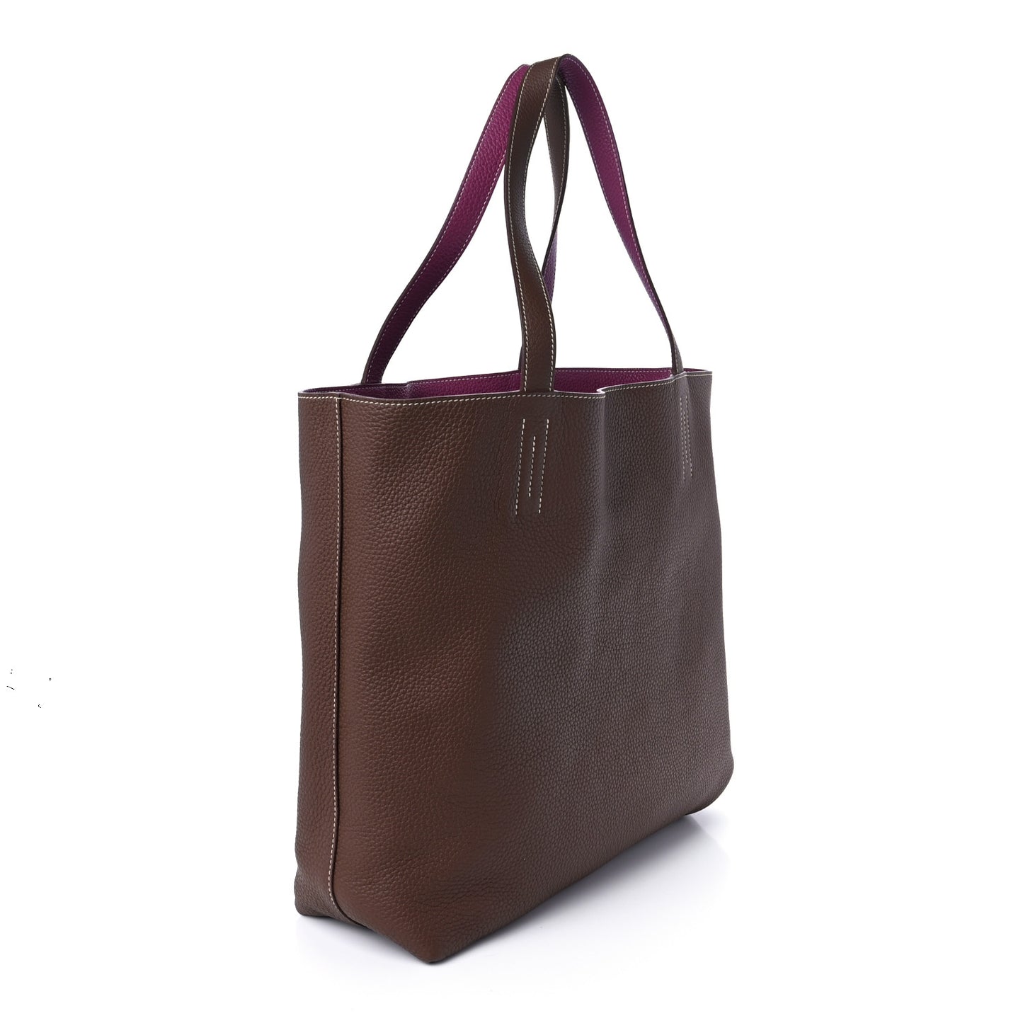 Taurillon Clemence Double Sens 45 Reversible Tote Marron D'Inde Tosca