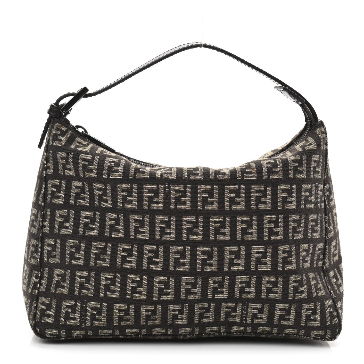 Fendi Zucchino Vitello Mini Pochette Testa di Moro Beige 1 of 9