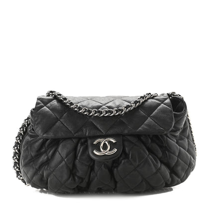 Chanel Washed Lambskin Quilted Medium Chain Around Messenger Black 1 of 10