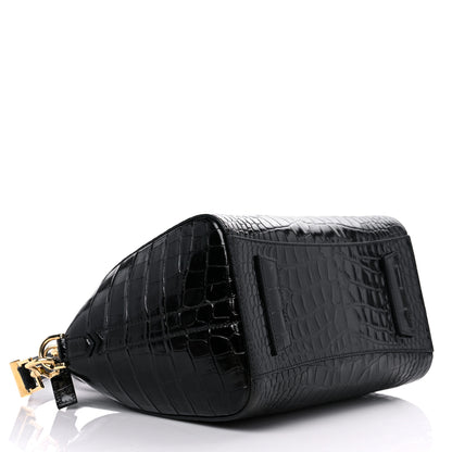 Givenchy Calfskin Crocodile Embossed Small Antigona Black 4 of 12