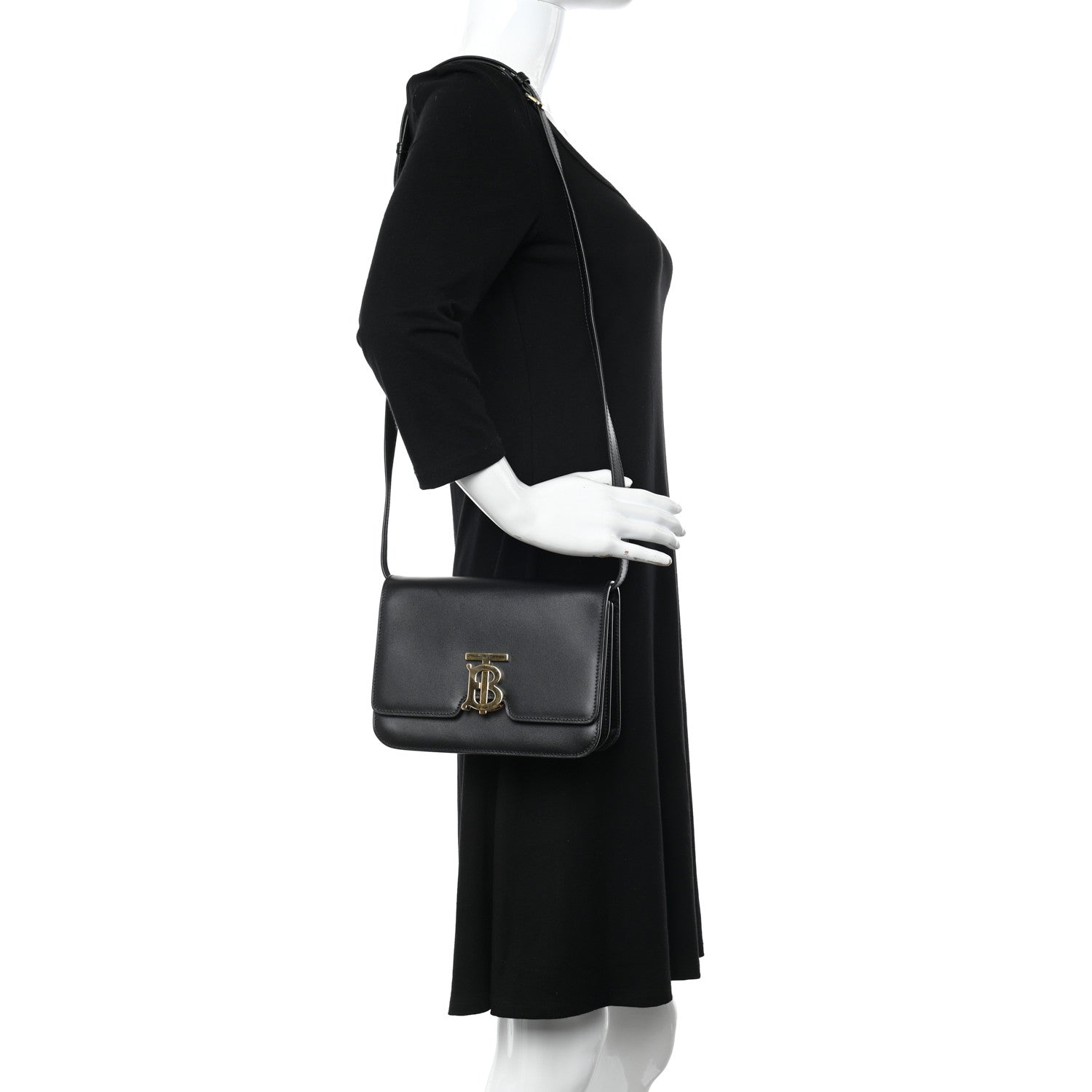 Burberry Calfskin Small TB Bag Black 2 of 9