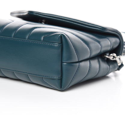 Saint Laurent Calfskin Y Quilted Monogram Toy Loulou Satchel Dark Turquoise 10 of 11
