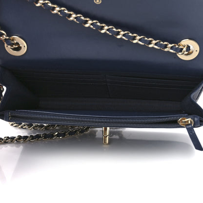 Chanel Lambskin Quilted Trendy CC Wallet On Chain WOC Blue 5 of 13