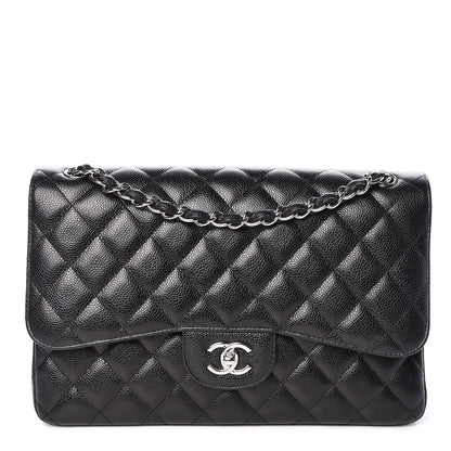 Chanel Caviar Quilted Jumbo Double Flap Black 1 of 15