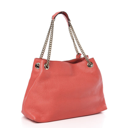 Gucci Pebbled Calfskin Medium Soho Chain Shoulder Bag Begonia Pink 3 of 10