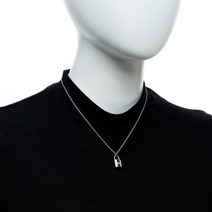 Hermes 18K White Gold Diamond Amulettes Cadenas Pendant Necklace 2 of 6