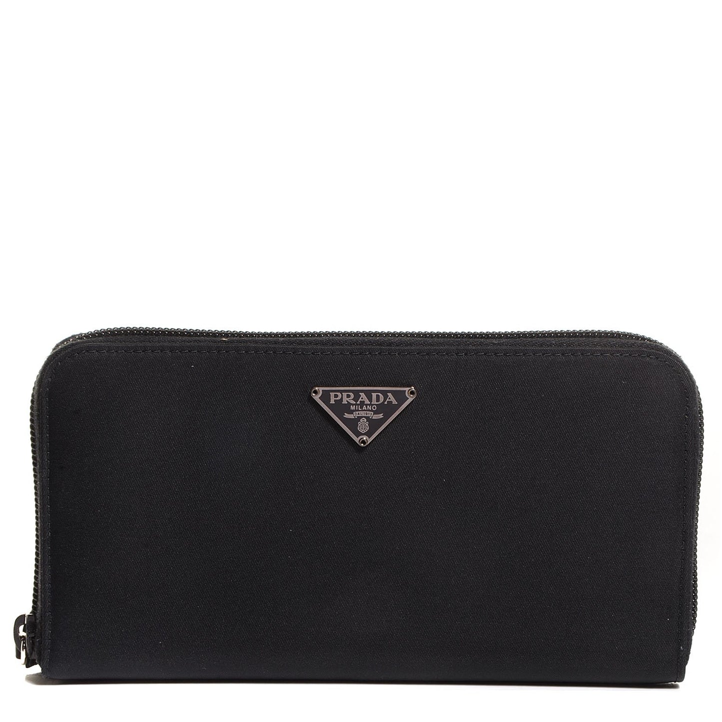 Tessuto Nylon Zip Around Wallet Nero Black