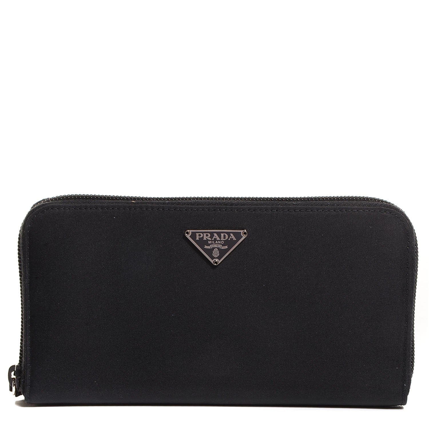 Prada Tessuto Nylon Zip Around Wallet Nero Black 1 of 9