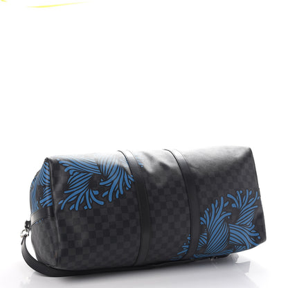 Louis Vuitton Damier Graphite Rope Keepall 55 Blue 4 of 11