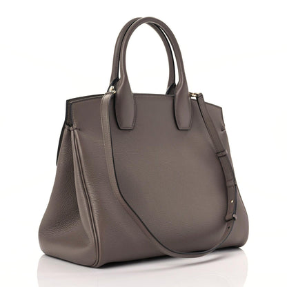 Salvatore Ferragamo Hammered Calfskin Medium Studio Bag Caraway Seed 3 of 9