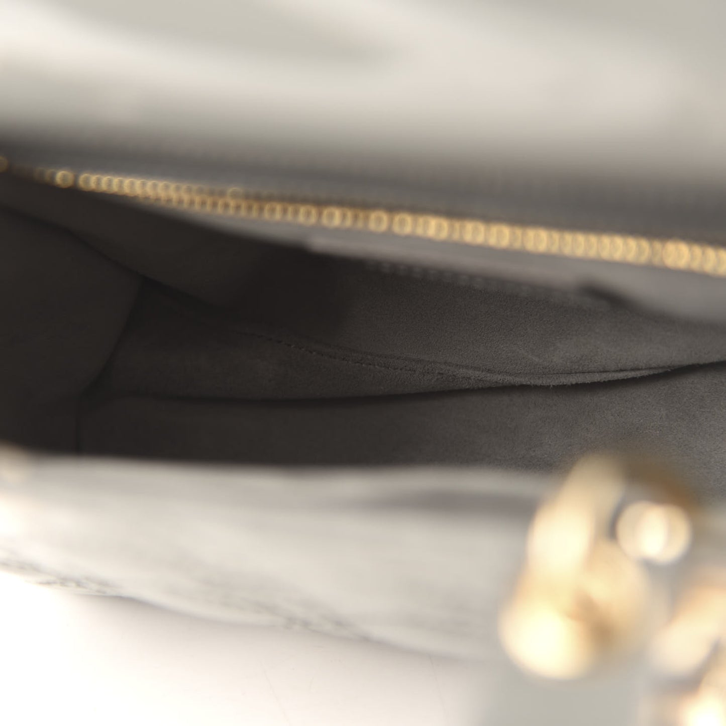 Patent Cannage Small Lady Dior Grey