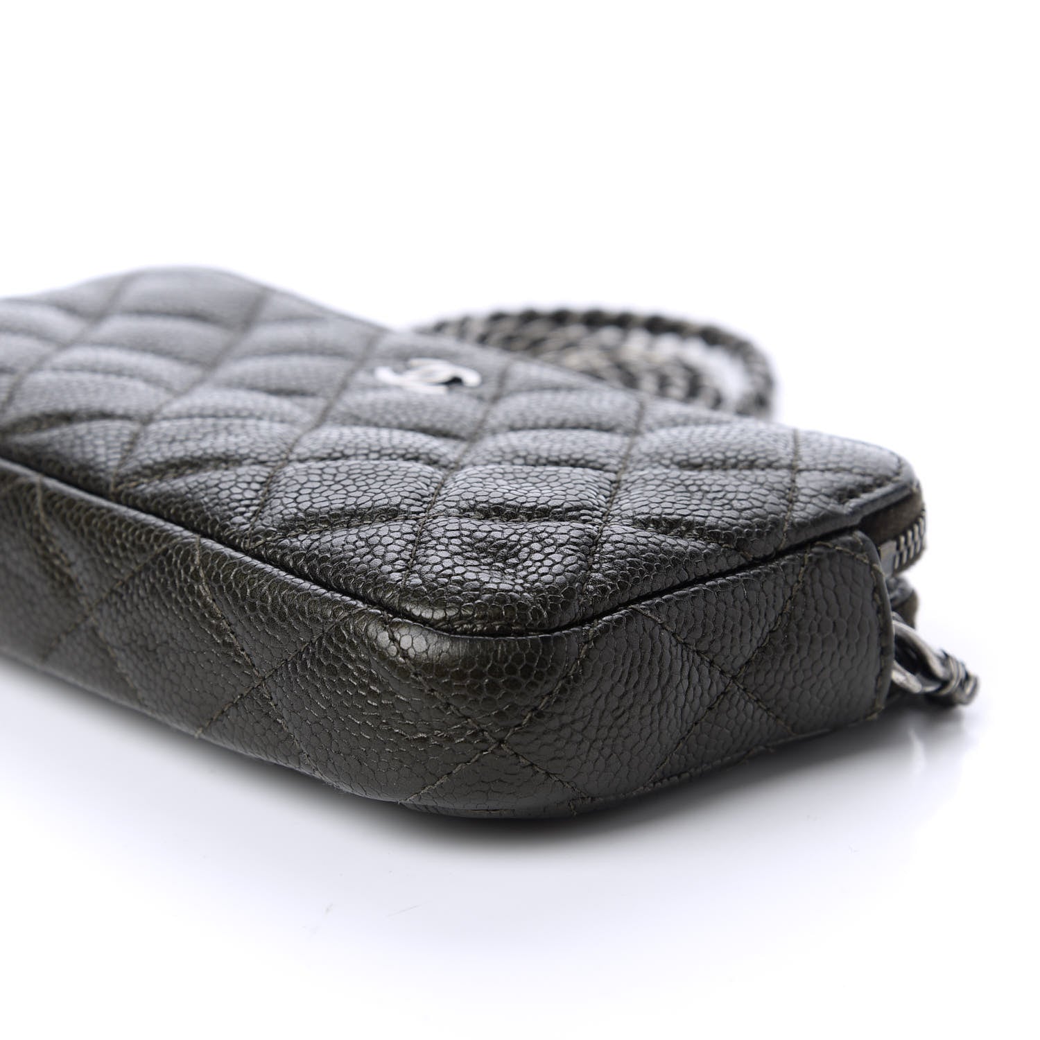 Chanel Caviar Quilted Small Clutch With Chain Dark Charcoal 7 of 12