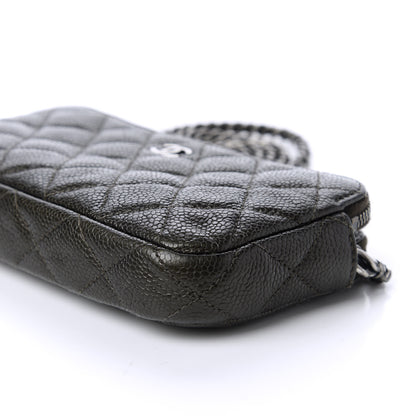 Chanel Caviar Quilted Small Clutch With Chain Dark Charcoal 7 of 12