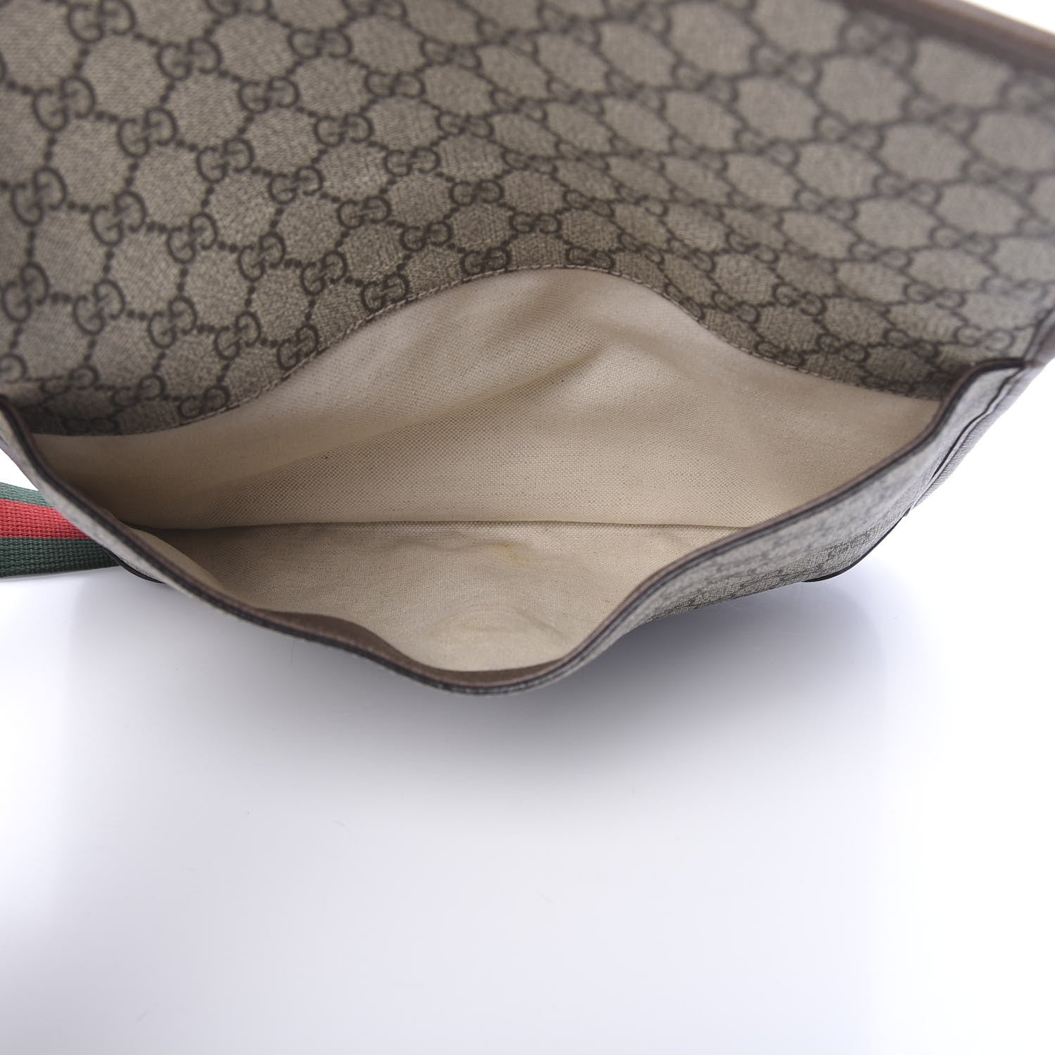 Gucci GG Supreme Monogram Web Neo Vintage Double Flap Messenger Bag Beige New Acero 5 of 12
