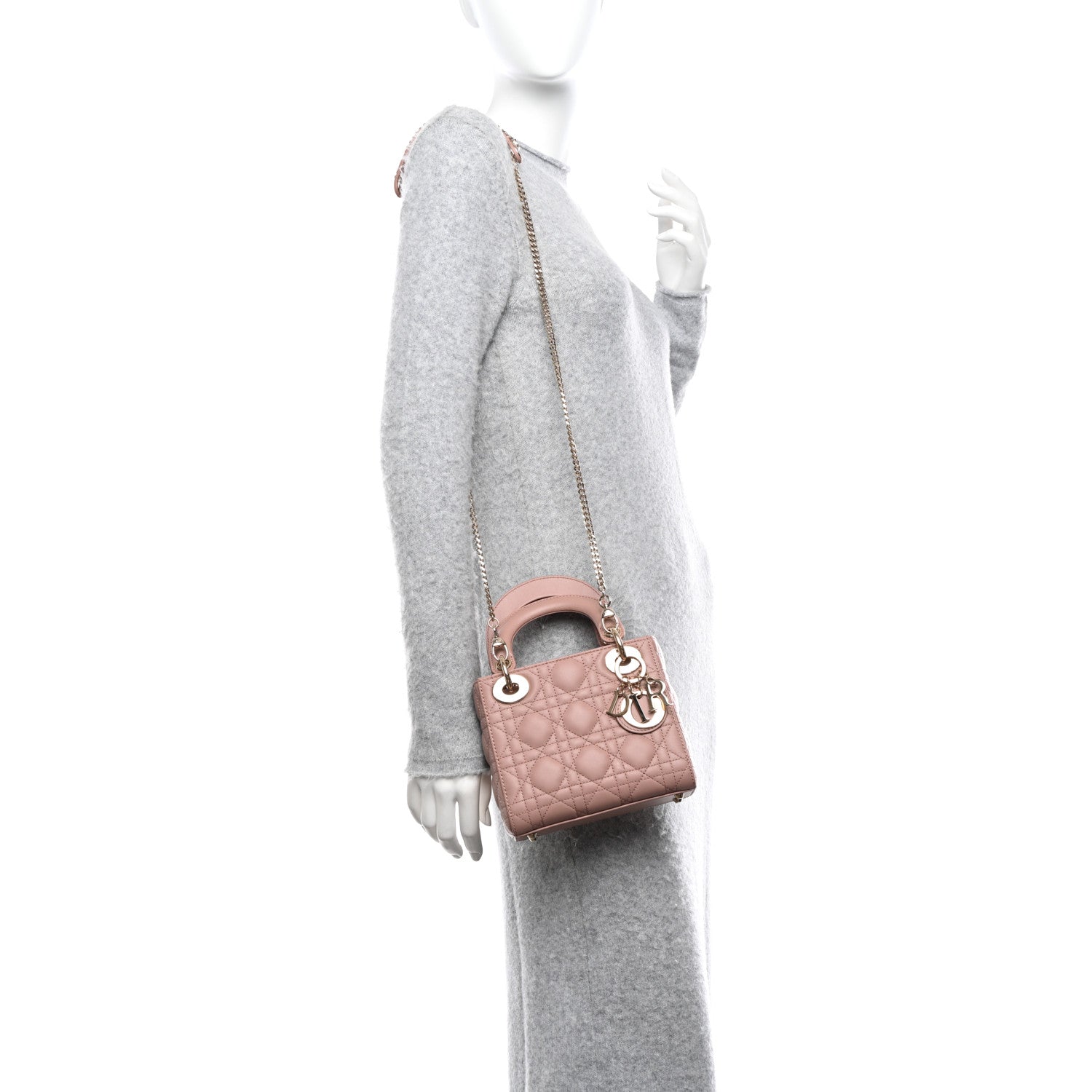 Christian Dior Lambskin Cannage Mini Lady Dior Fard 2 of 10