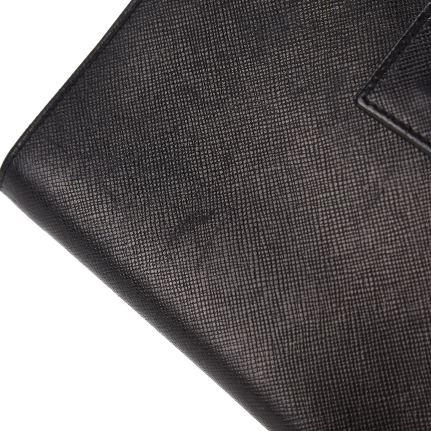 Saffiano Tri-Fold Compact Wallet Black