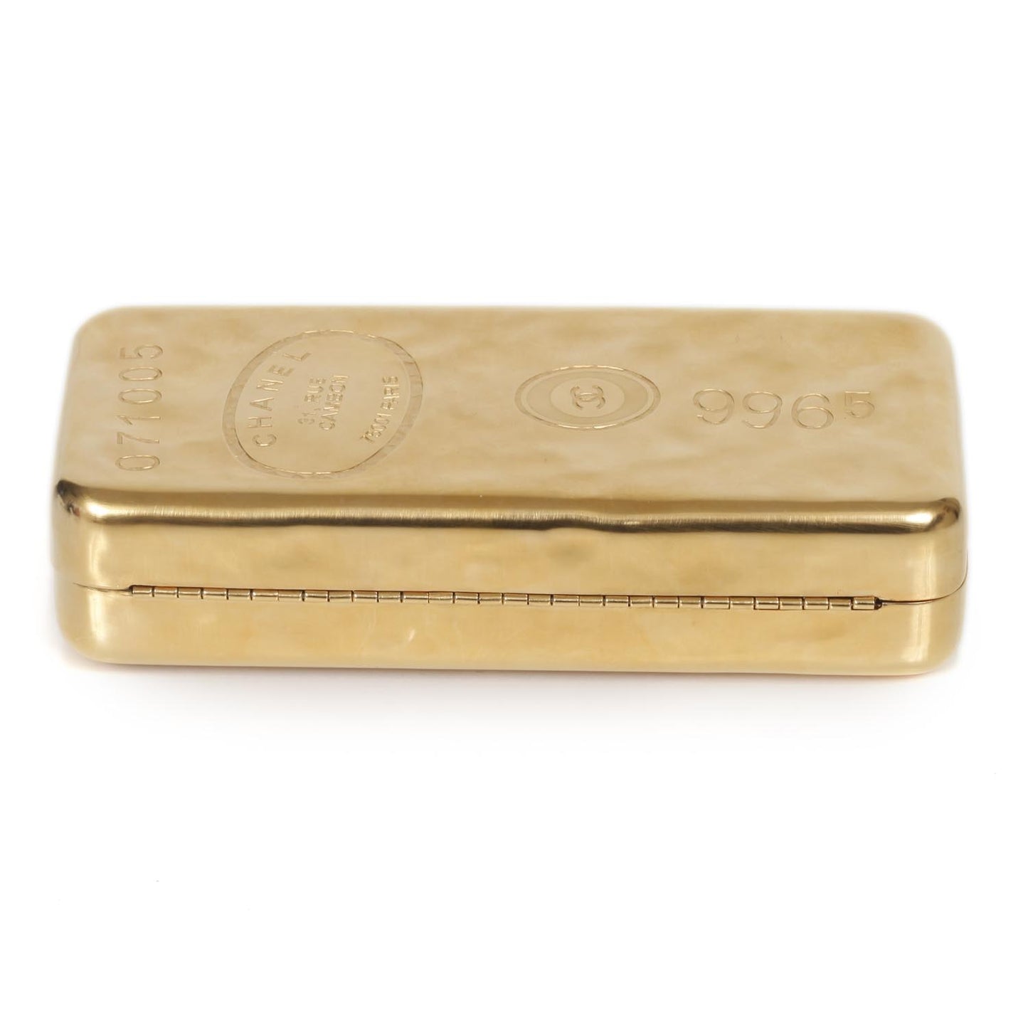 Hammered Metal Gold Bar Clutch RARE