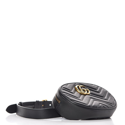 Gucci Calfskin Matelasse GG Marmont Belt Bag 95 38 Black 4 of 10