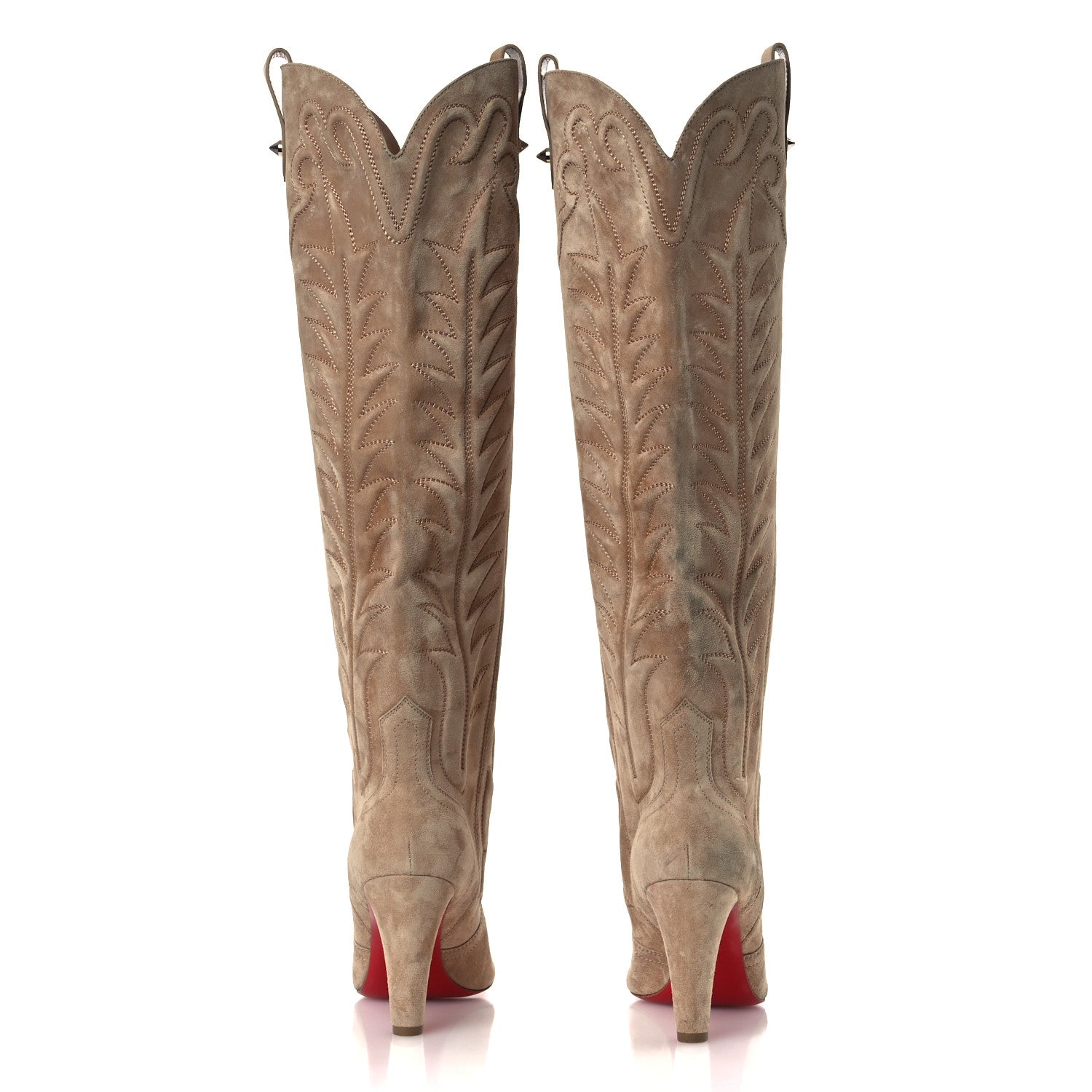 Christian Louboutin Veau Velours Santia Botta 85 Tall Boots 41.5 Lionne 6 of 14