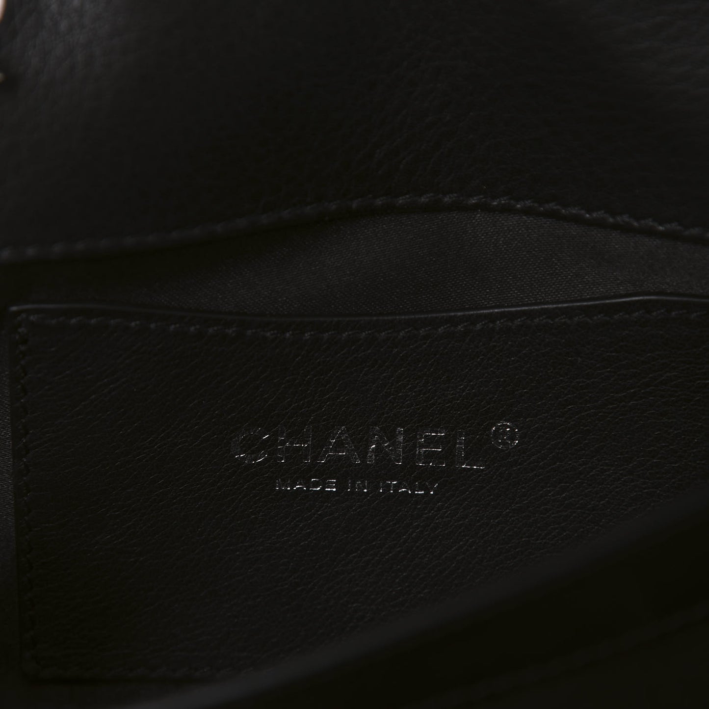 Calfskin Stitched Clutch Flap Black