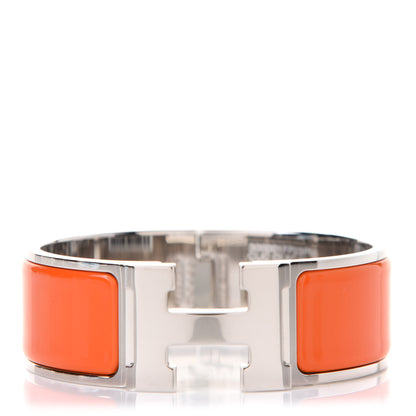 Hermes Enamel Wide Clic Clac H Bracelet PM Orange 1 of 5