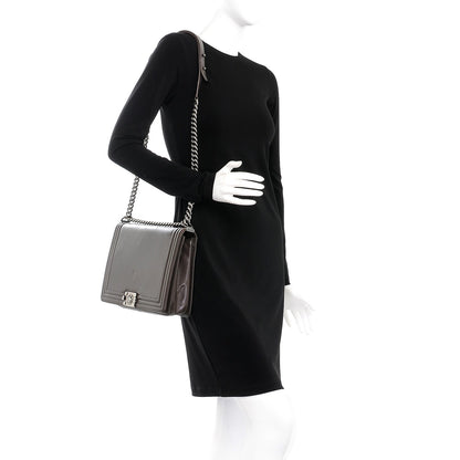 Chanel Glazed Calfskin Large Boy Flap Brown 2 of 12