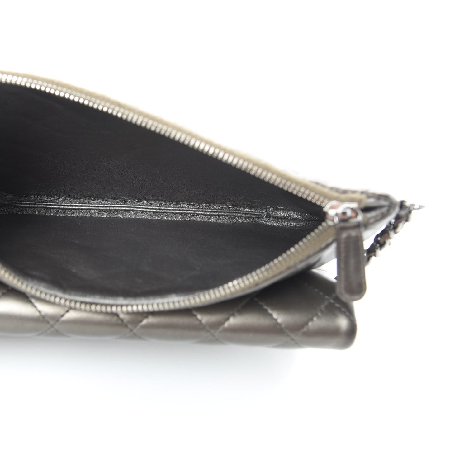 Metallic Lambskin Quilted Daily Zip Crossbody Bag Bronze
