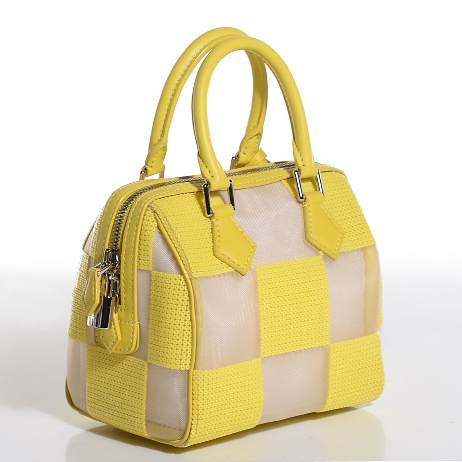 Louis Vuitton Damier Optic Mesh Speedy Cube TPM Yellow 3 of 8