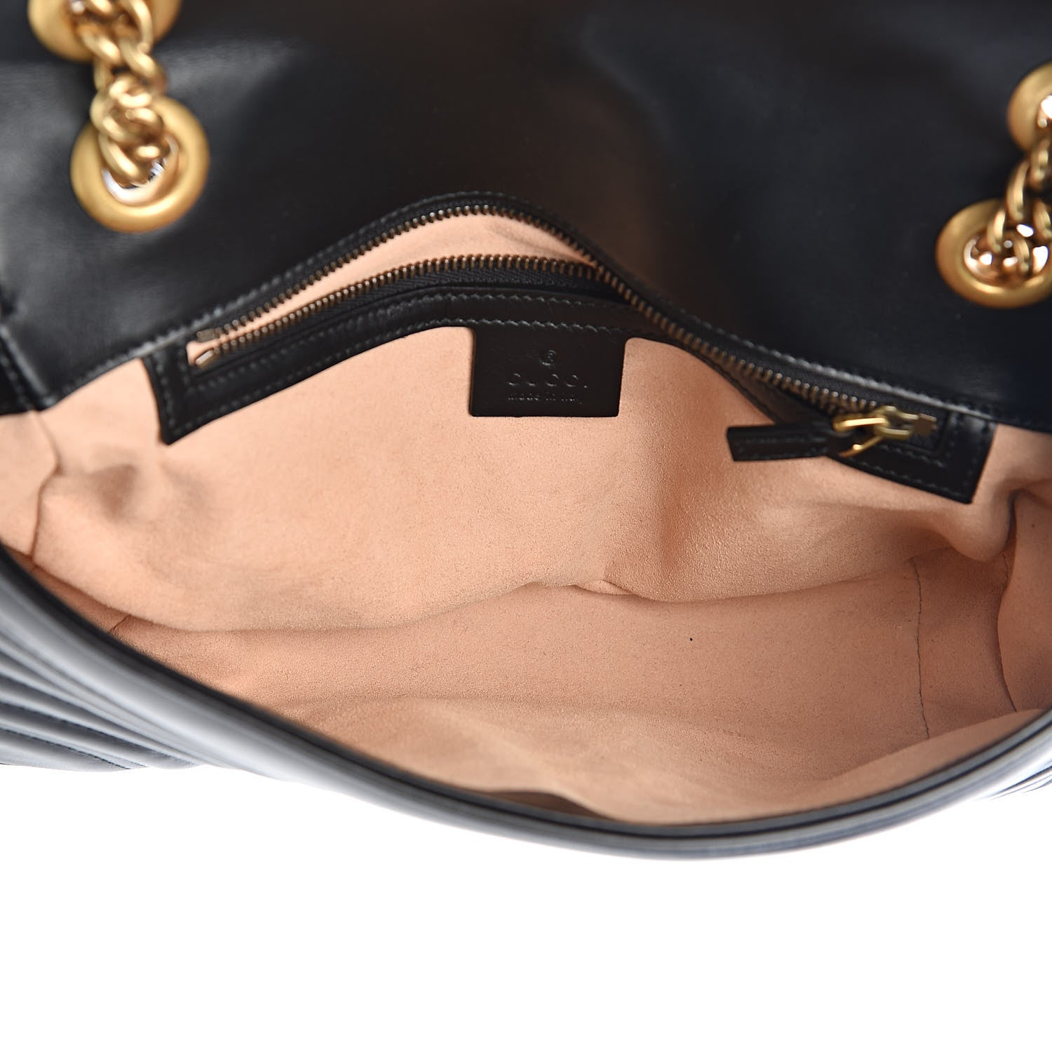 Gucci Calfskin Matelasse Small GG Marmont Shoulder Bag Black 5 of 11