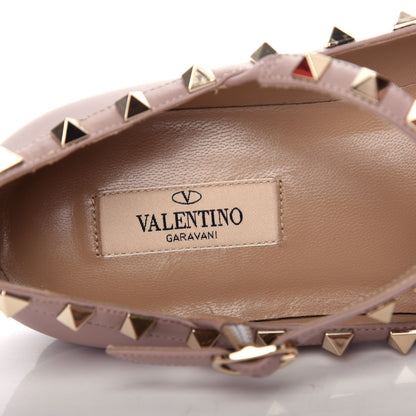 Valentino Garavani Calfskin Nappa Rockstud Cage Ballerina Flats 38.5 Poudre 9 of 11