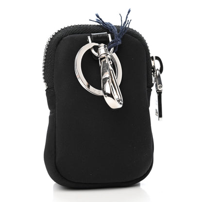 Prada Re-Nylon Pocket Triangle Padded Mini Key Chain Pouch Black 2 of 4