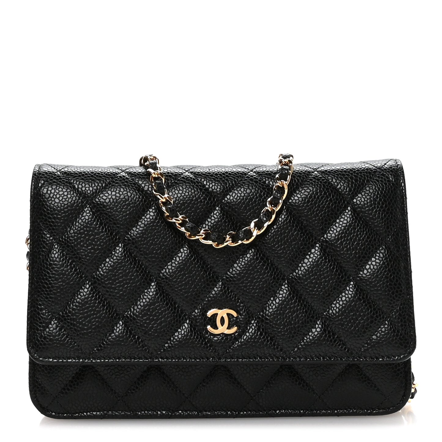 Caviar Quilted Wallet On Chain WOC Black