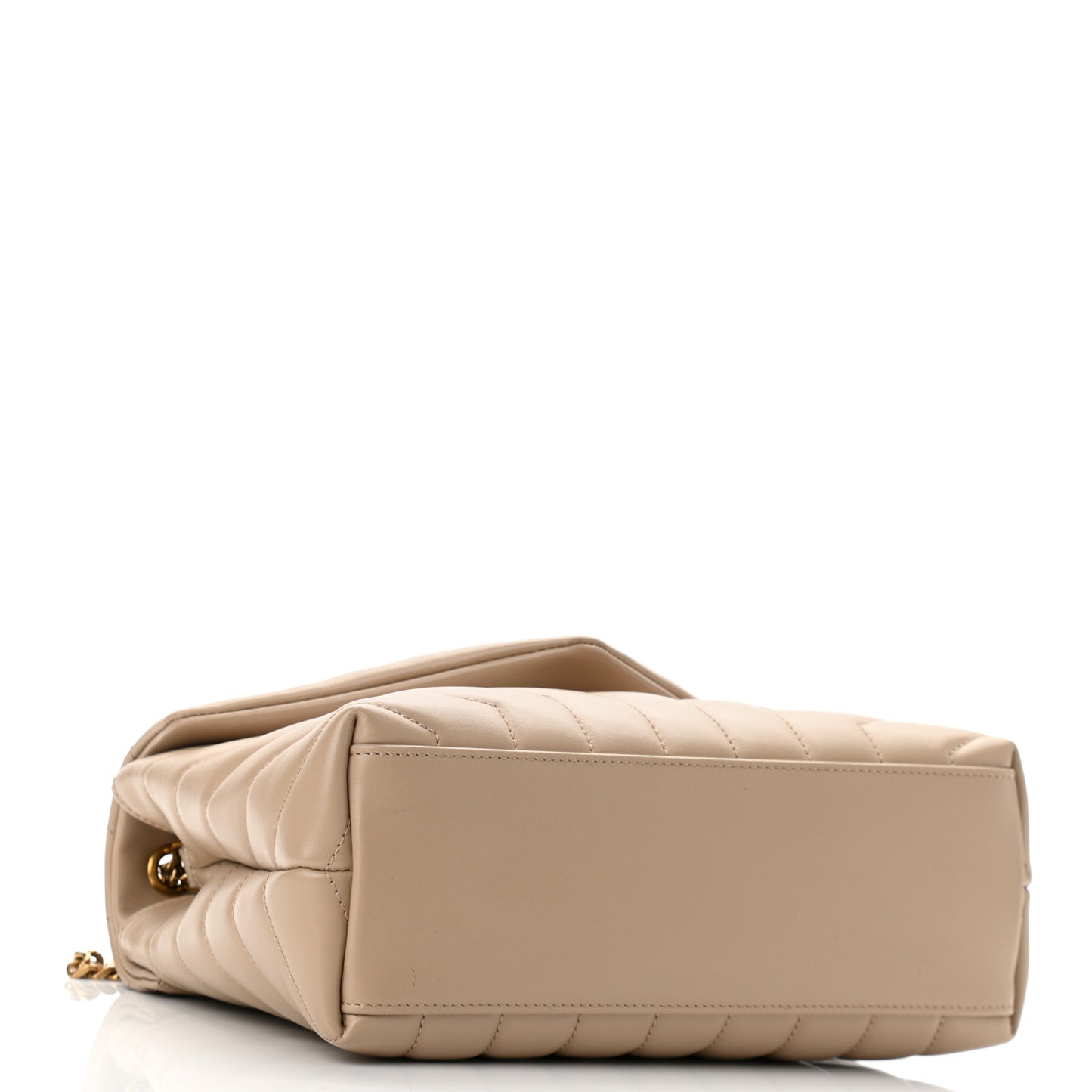 Calfskin Y Quilted Monogram Small Loulou Chain Satchel Dark Beige