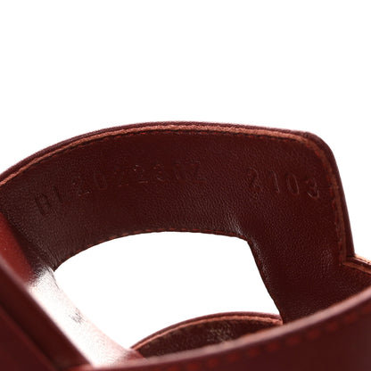 Hermes Box Calfskin Oran Sandals 38.5 Rouge Tomette 9 of 10