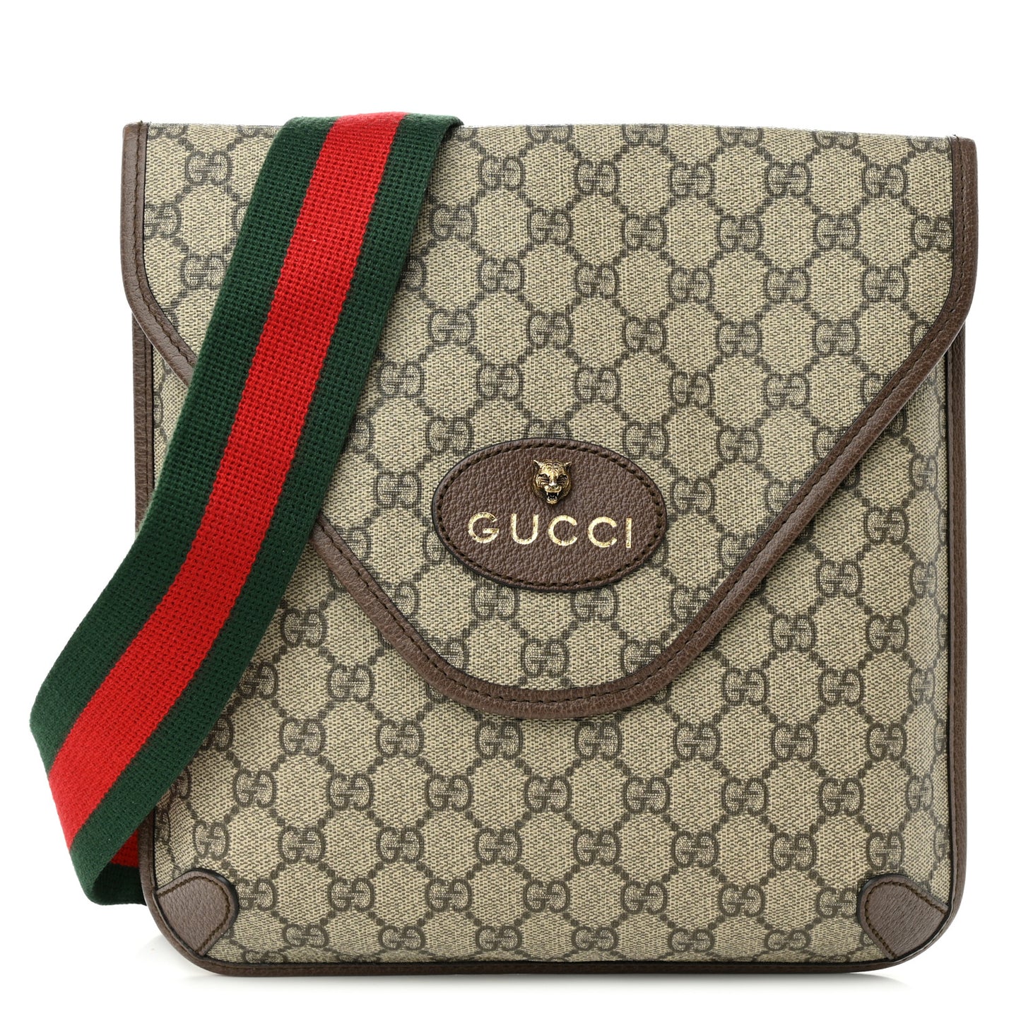 GG Supreme Monogram Web Medium Neo Vintage Flap Messenger Bag Beige New Acero