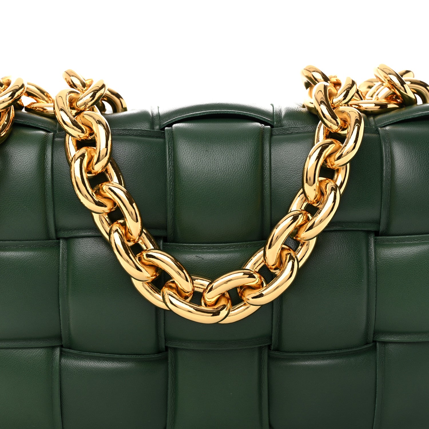 Bottega Veneta Lambskin Maxi Intreccio Padded Chain Cassette Crossbody Bag Raintree 7 of 13