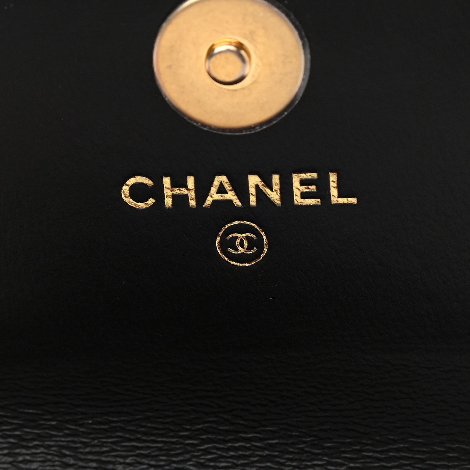 Chanel Lambskin Enamel Quilted Pending CC Card Holder On Chain Black 10 of 10