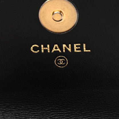 Chanel Lambskin Enamel Quilted Pending CC Card Holder On Chain Black 10 of 10