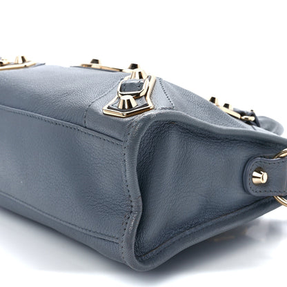 Balenciaga Chevre Gold Metallic Edge Hardware Mini City Bleu Acier 12 of 12