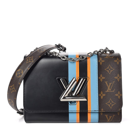 Louis Vuitton Calfskin Monogram Twist Shoulder Bag MM Blue 1 of 11