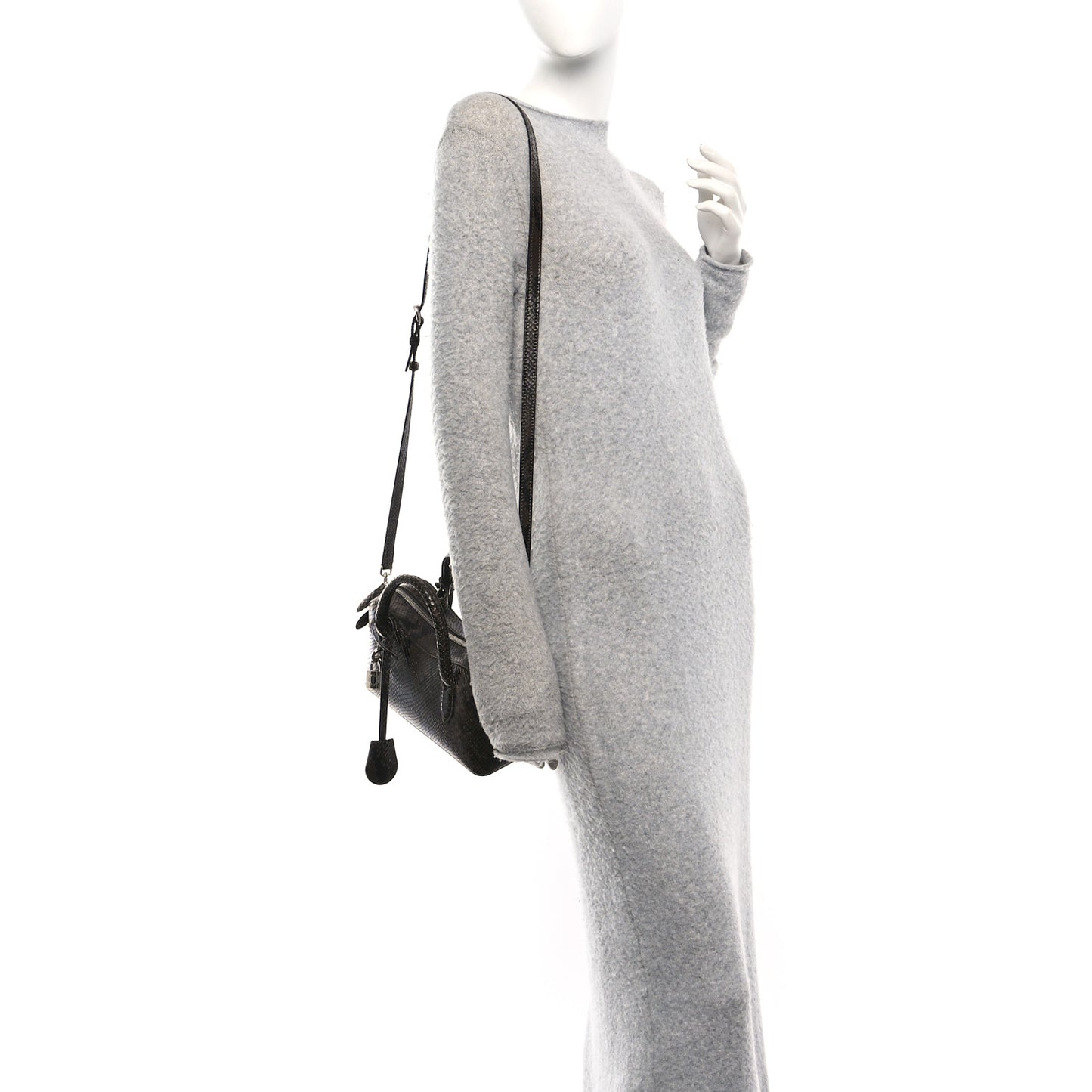 Faux Snake Print Ryder Crossbody Bag Espresso