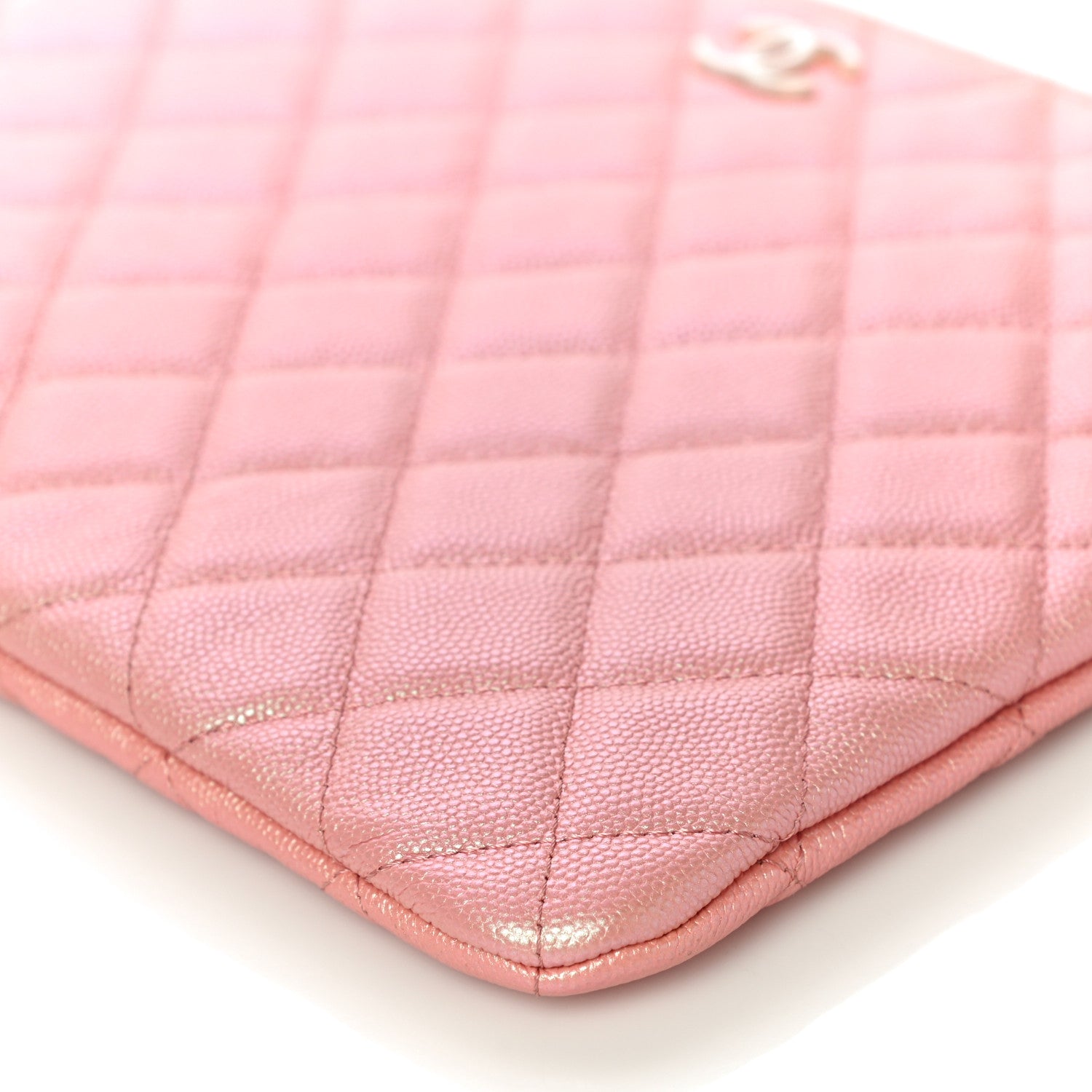 Chanel Iridescent Caviar Quilted Medium Cosmetic Case Rose Pink 10 of 10