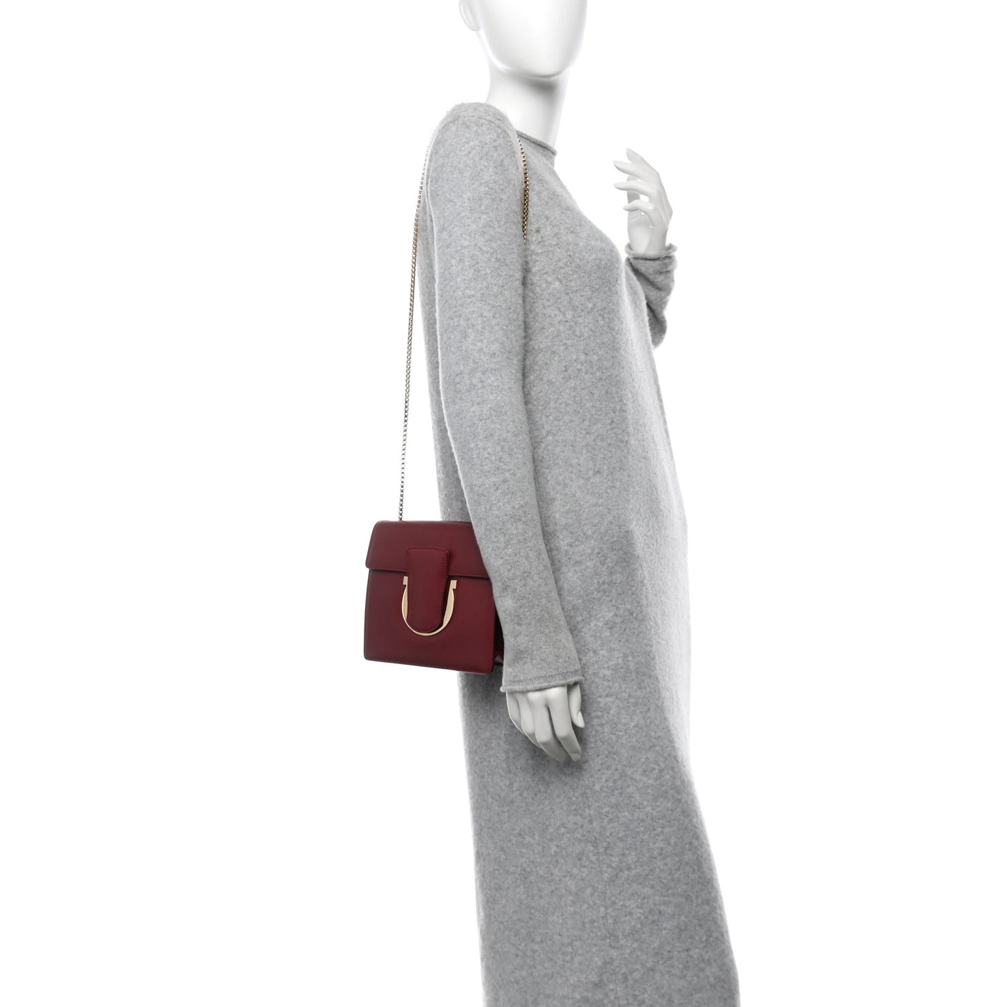 Calfskin Thalia Flap Shoulder Bag Wine