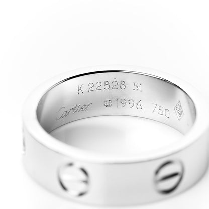 Cartier 18K White Gold 5.5mm LOVE Ring 51 5.75 4 of 5