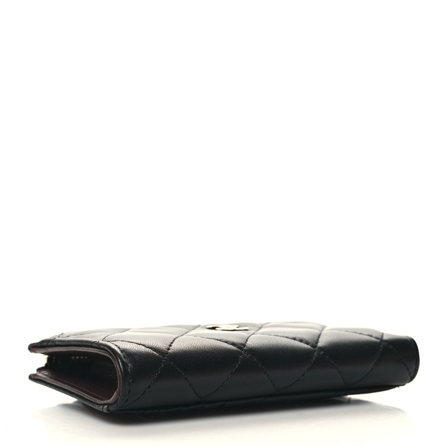 Chanel Lambskin Quilted Zip Card Holder Black 4 of 9