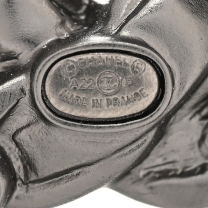 Chanel Lambskin Chain CC Brooch Ruthenium White 4 of 5