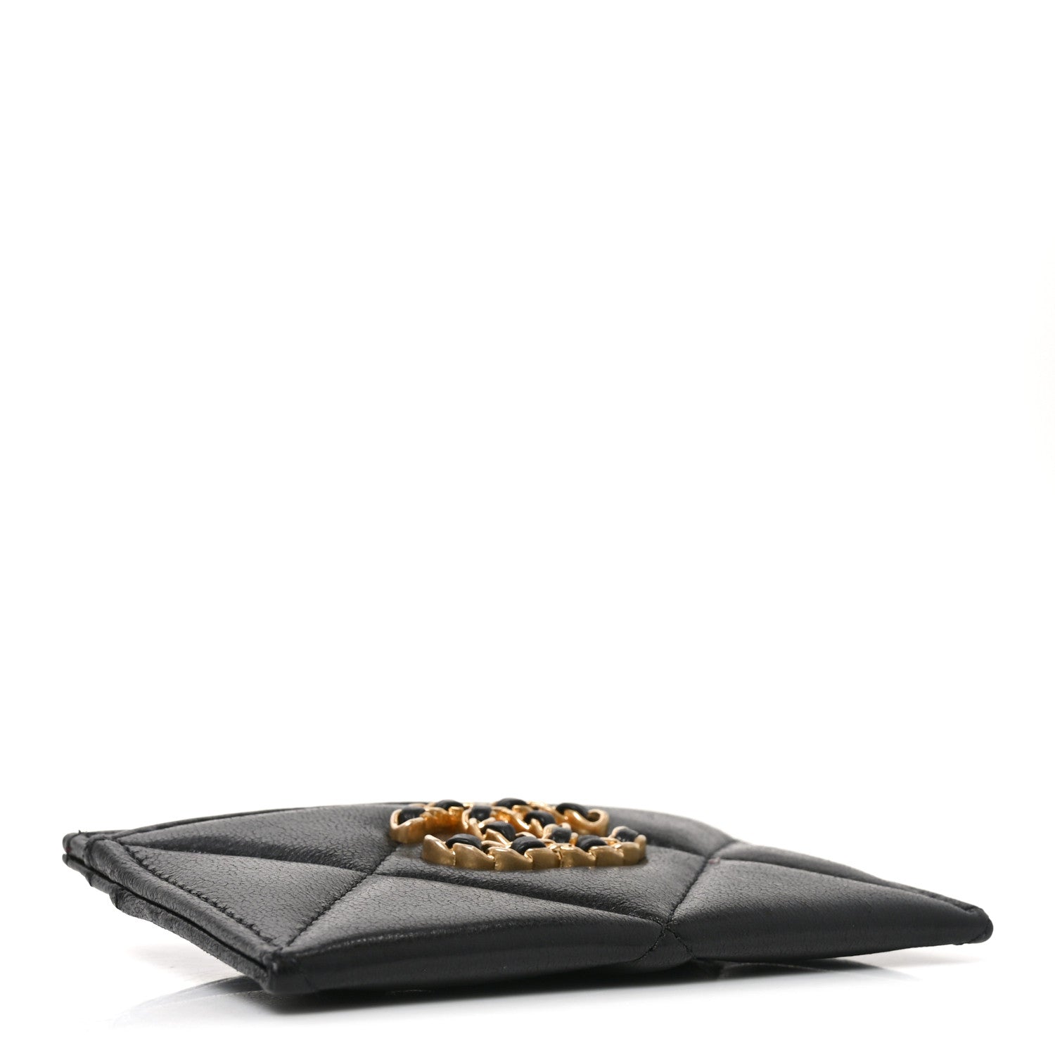 Chanel Lambskin Quilted Chanel 19 Card Holder Black 4 of 9
