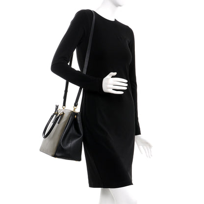 Prada Saffiano Lux Bi-Color Medium Galleria Double Zip Tote Militare Black 2 of 11
