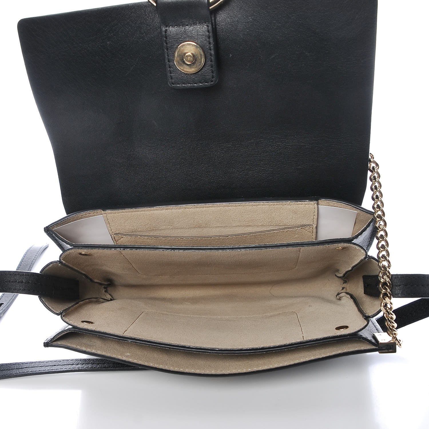 Chloe Suede Calfskin Small Faye Shoulder Bag Black 5 of 8